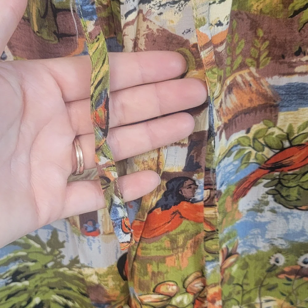 Vintage Line Two Troical Hawaiian African Womens Capri Pullon Pants Size Large‎